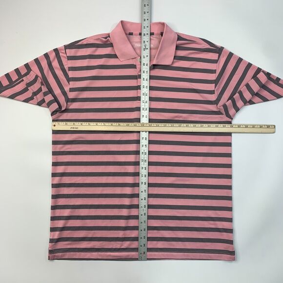 Pebble Beach Polo Shirt Mens XL Extra Large Pink Striped Stretch Short Sleeve - Picture 5 of 9